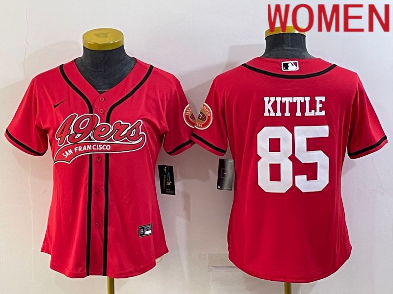 Women San Francisco 49ers #85 Kittle Red 2022 Nike Co branded NFL Jersey->women nfl jersey->Women Jersey